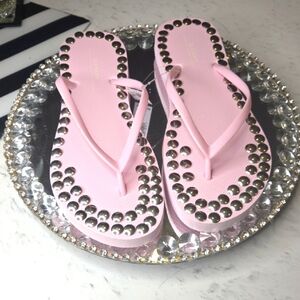 Nwt Viral Pink Studded Flip Flops